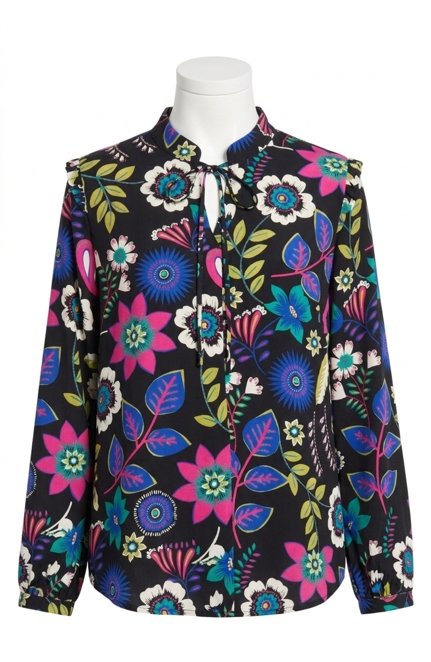 NEW TYLER BOE maggie silk floral blouse in multi